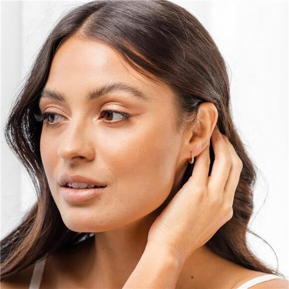 PAVOI 14K Gold Plated 925 Sterling Silver Post Twisted Huggie Earring - Picture 2 of 6